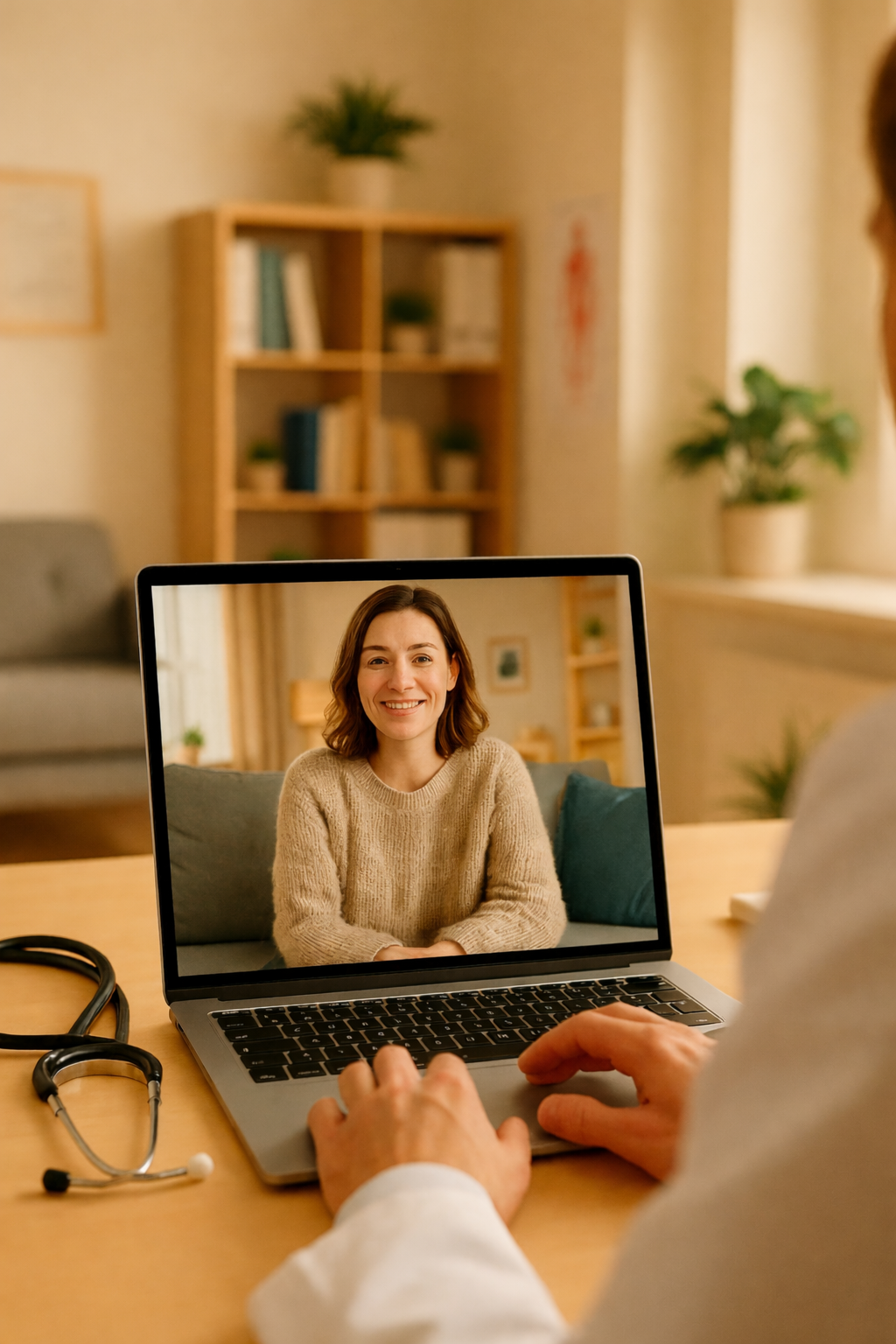 Videosprechstunde am Laptop